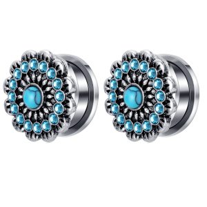 16mm Retro Stainless Steel Auricle Ear Cuff Piercing Jewelry - 18K Gold Plated Pearl Style