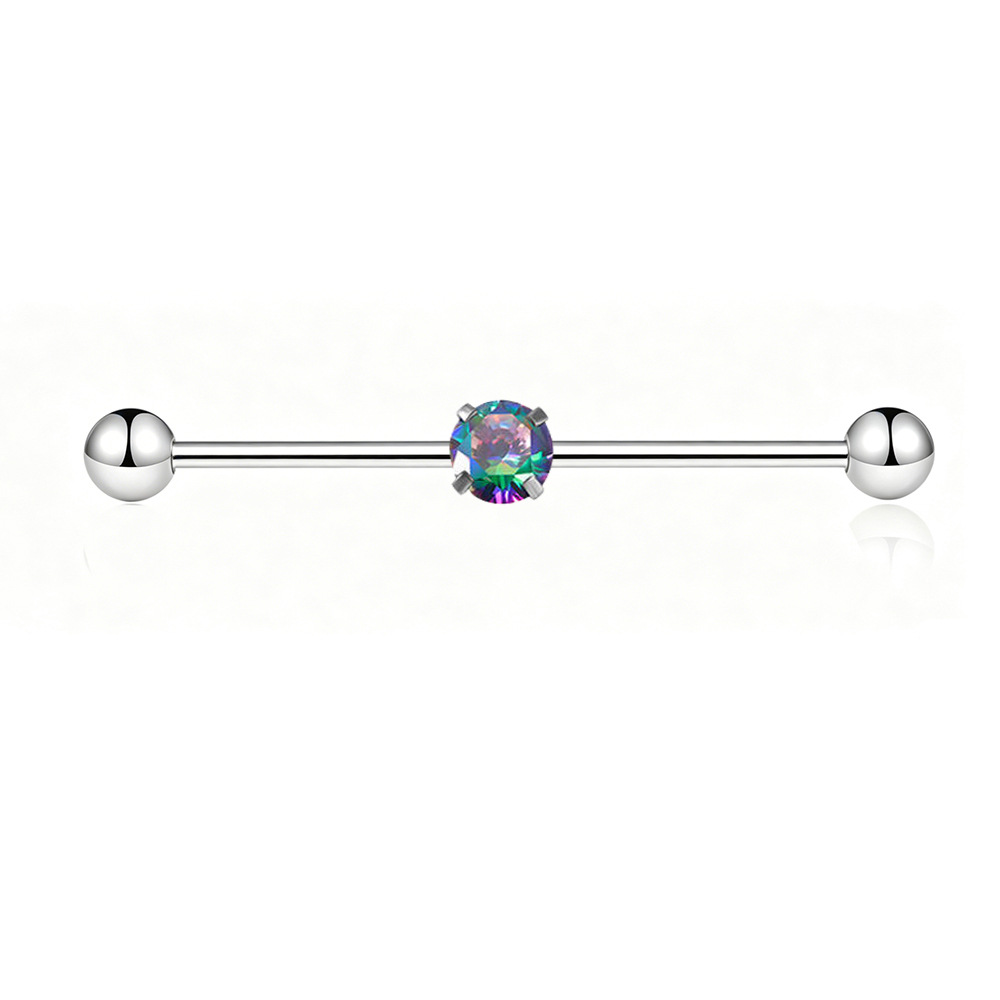 New Stainless Steel Single-Hole Stud Earrings with Piercing Design, Minimalist Double-Ended Ear Bridge, Cartilage Industrial Barbell - Image 5