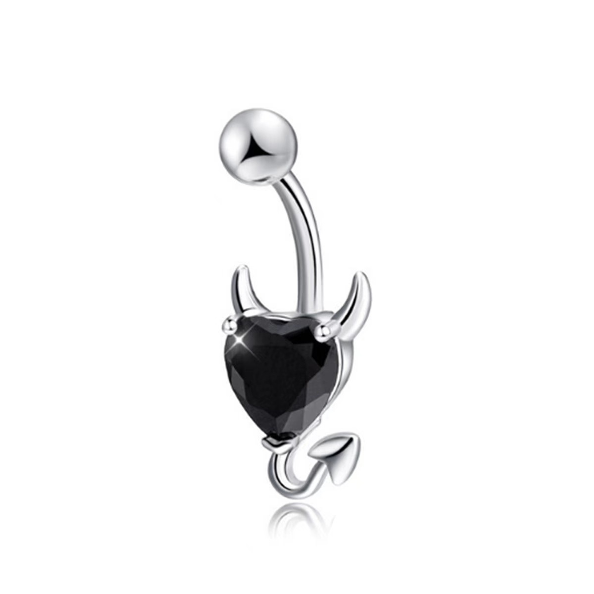 Gold Belly Button Ring Heart Zircon Dangle Navel Jewelry Nightclub Flash - Image 3