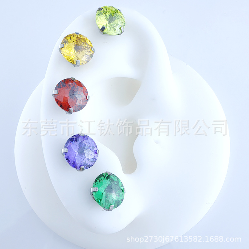 G23 Titanium Ear Bone Nail with Blue CZ - ASTM F136 Piercing Jewelry - Image 3