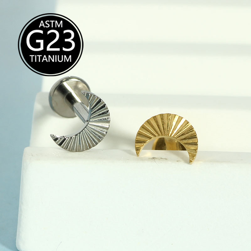 G23 Titanium Lip Piercing Stud - 6-10mm Internally Threaded Flat Back Ear Bone Nail Body Jewelry - Image 3