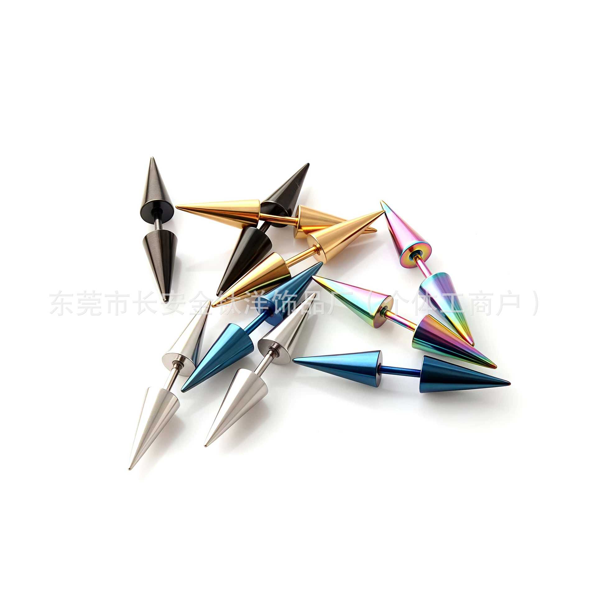 F136 Titanium Internal Thread Double-Ended Pointed Dumbbell Ear Stud, Ear Bone Stud, G23 Titanium Alloy Piercing Jewelry - Image 2