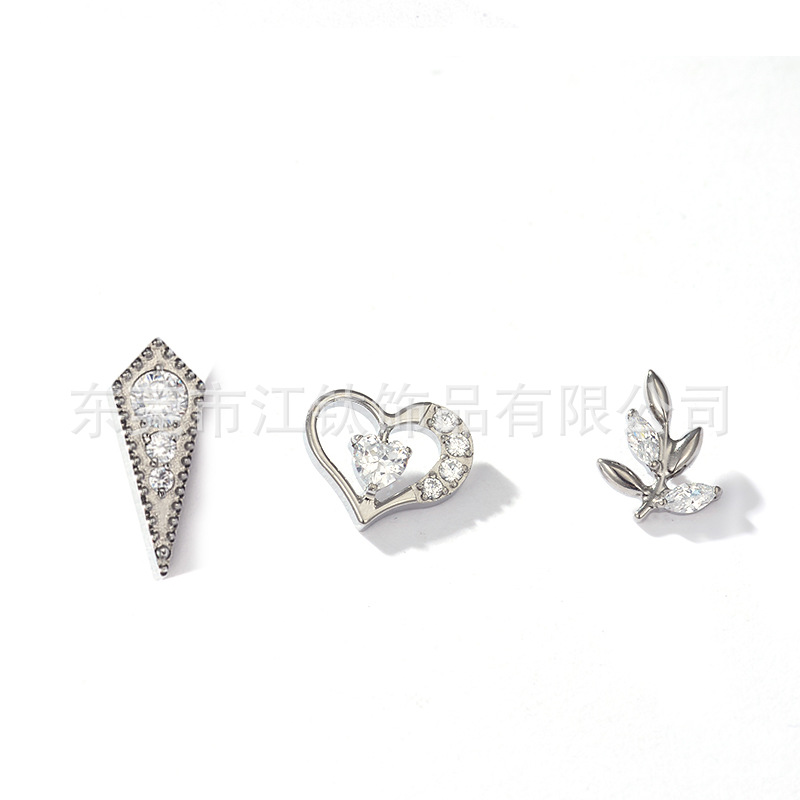 G23 Titanium Heart Zircon Ear Bone Stud Cartilage Piercing Jewelry 14G - Image 5