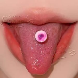 Satan's Child Matte Pink Tongue Barbell 316L Surgical Steel Drinkable Tongue Ring Piercing Jewelry