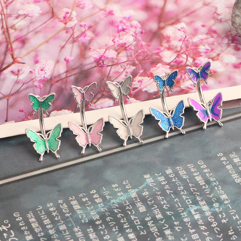 Stainless Steel Oil Drop Flower Butterfly Bee Navel Ring Flame Belly Button Piercing Jewelry - Image 4