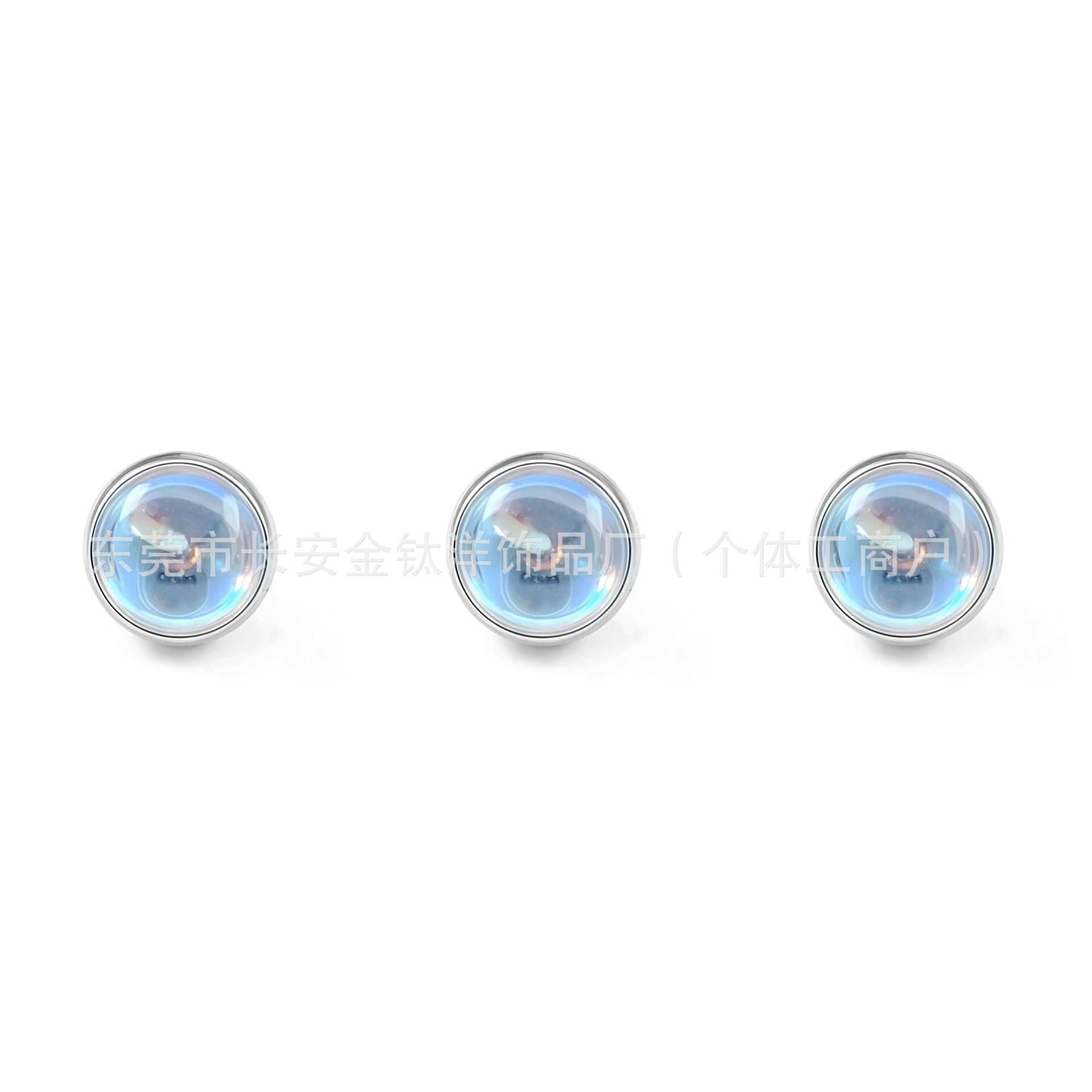 F136 Titanium Edged Moonstone Frosted Opal Lip Nail Tongue Nail Nose Nail Ear Nail G23 Titanium Alloy Piercing Jewelry - Image 3
