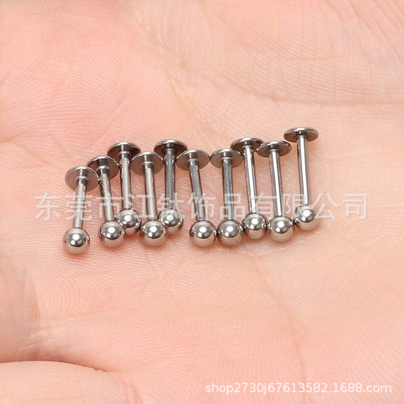 F136 Titanium Ear Stud Pin Ball Plug-In Ear Bone Nails Body Piercing Jewelry G23 Titanium Alloy - Image 4