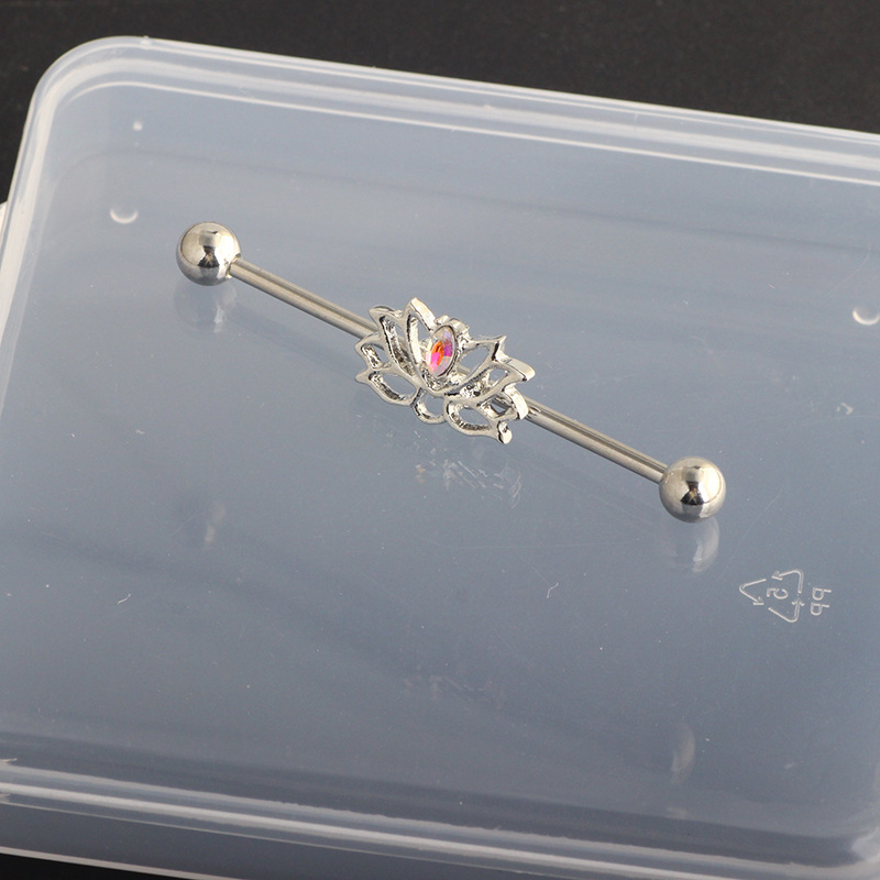 Korean Style Arrow Three-Flower Long Rod Titanium Steel Stud Earrings / Ear Bone Nails Wholesale Punk Female Cross-Border Jewelry - Image 4