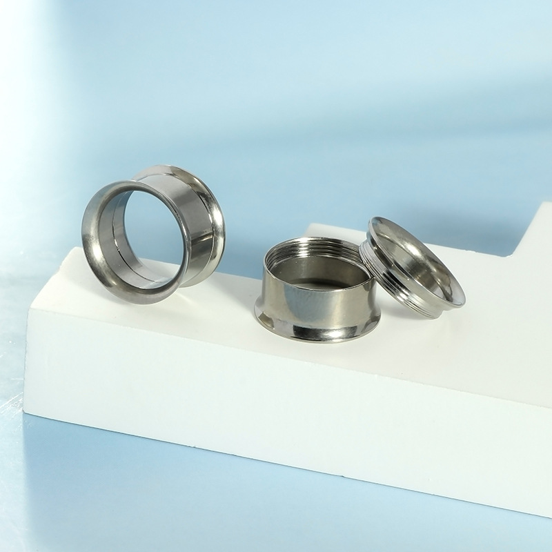 F136 Titanium Inner Thread Double Horn Ear Tunnel Vacuum Plating Punk Style Body Piercing Jewelry 16mm - Image 3