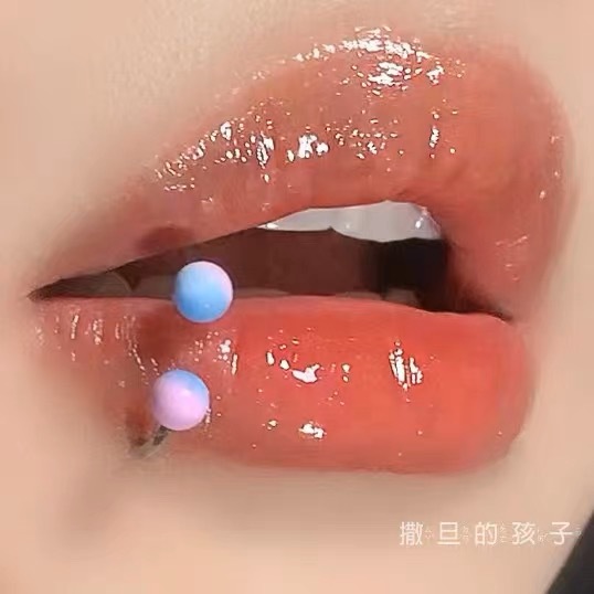 1.2mm Thick Acrylic Gradient Lip Ring Hoop 12mm Inner Diameter 316L Surgical Steel Lip Piercing Jewelry for Women - Image 2