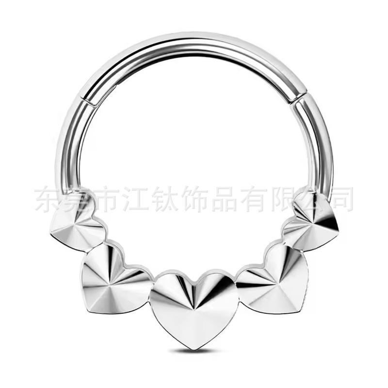 G23 Titanium Alloy Heart Shape Nose Ring Love Open Ring Cross-Border Gold Earrings Nose Jewelry Body Piercing - Image 5