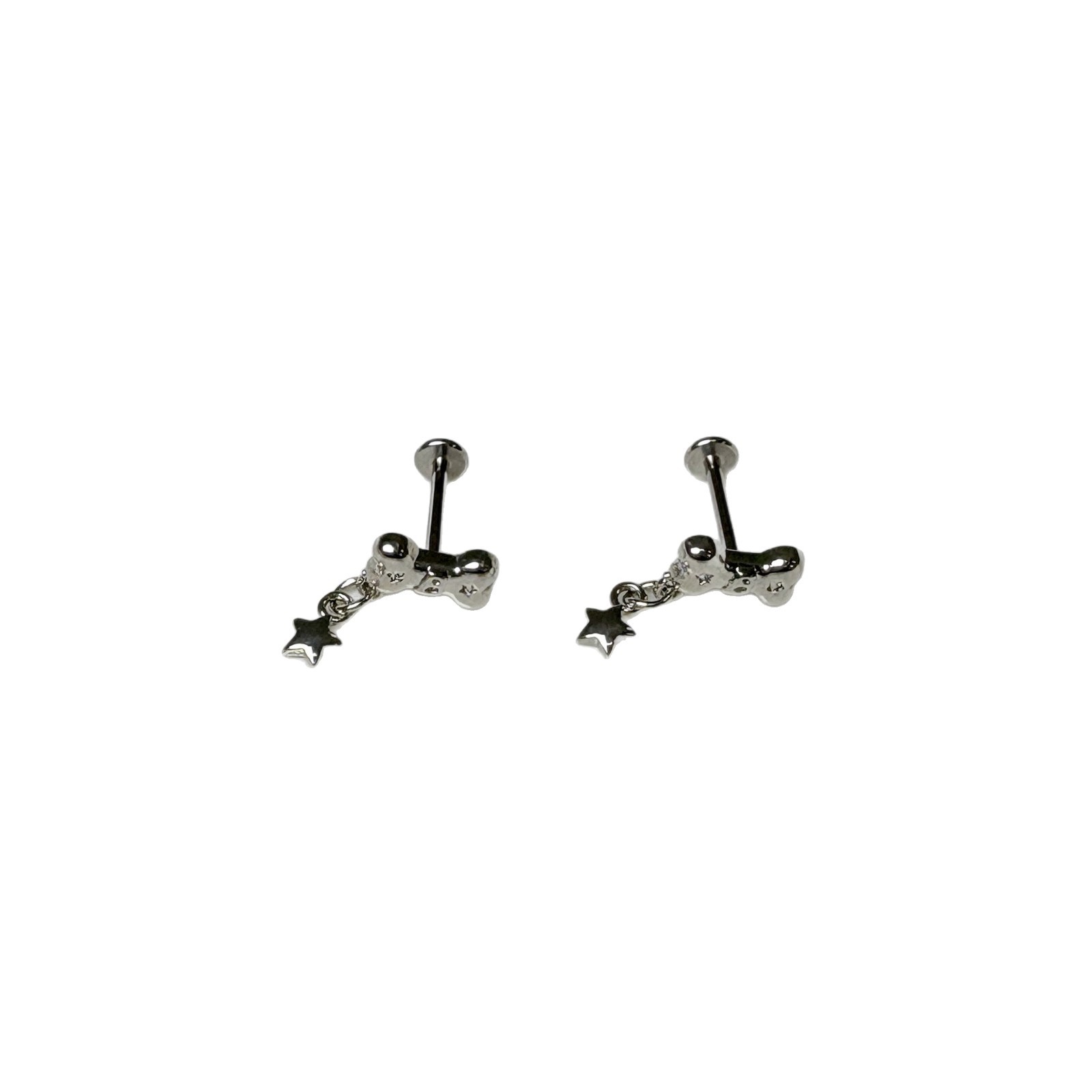 Bone Chain Star Lip Nail Steel Titanium Inner Tooth Internal Thread Straight Nail Ear Nail Lip Decoration Puncture Jewelry Europe and America Wholesale - Image 4
