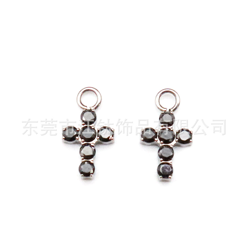 F136 Titanium Stud Earrings Cross Pendant Inlaid 5A Zircon G23 Titanium Alloy Body Piercing Ear Bone Stud Accessories - Image 5