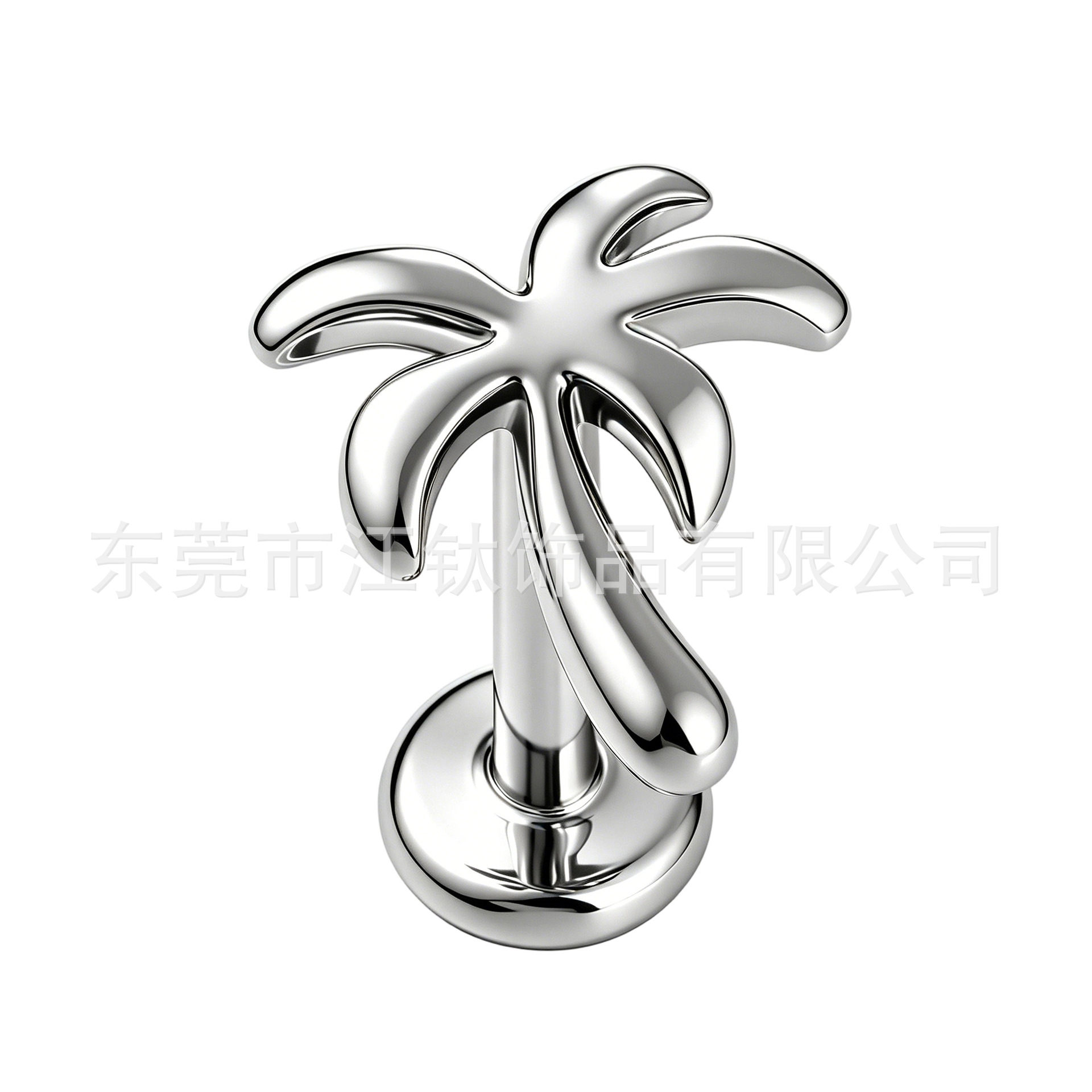 Jiangtai F136 Titanium Coconut Tree Hydraulic Lip & Tongue Piercing G23 Alloy Body Jewelry Ear Cartilage Stud - Image 5