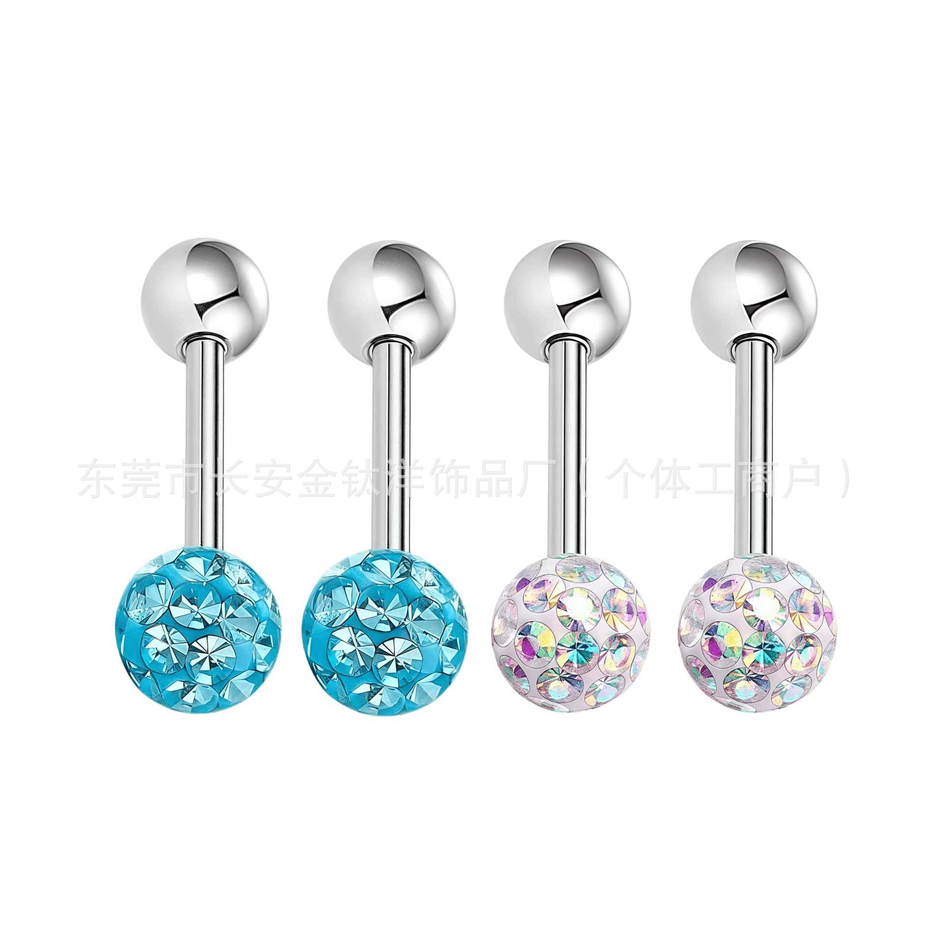 F136 Titanium Shambala Drill Ball Mud Ball Tongue Lip Ear Bone Bridge Piercing Jewelry - Image 4