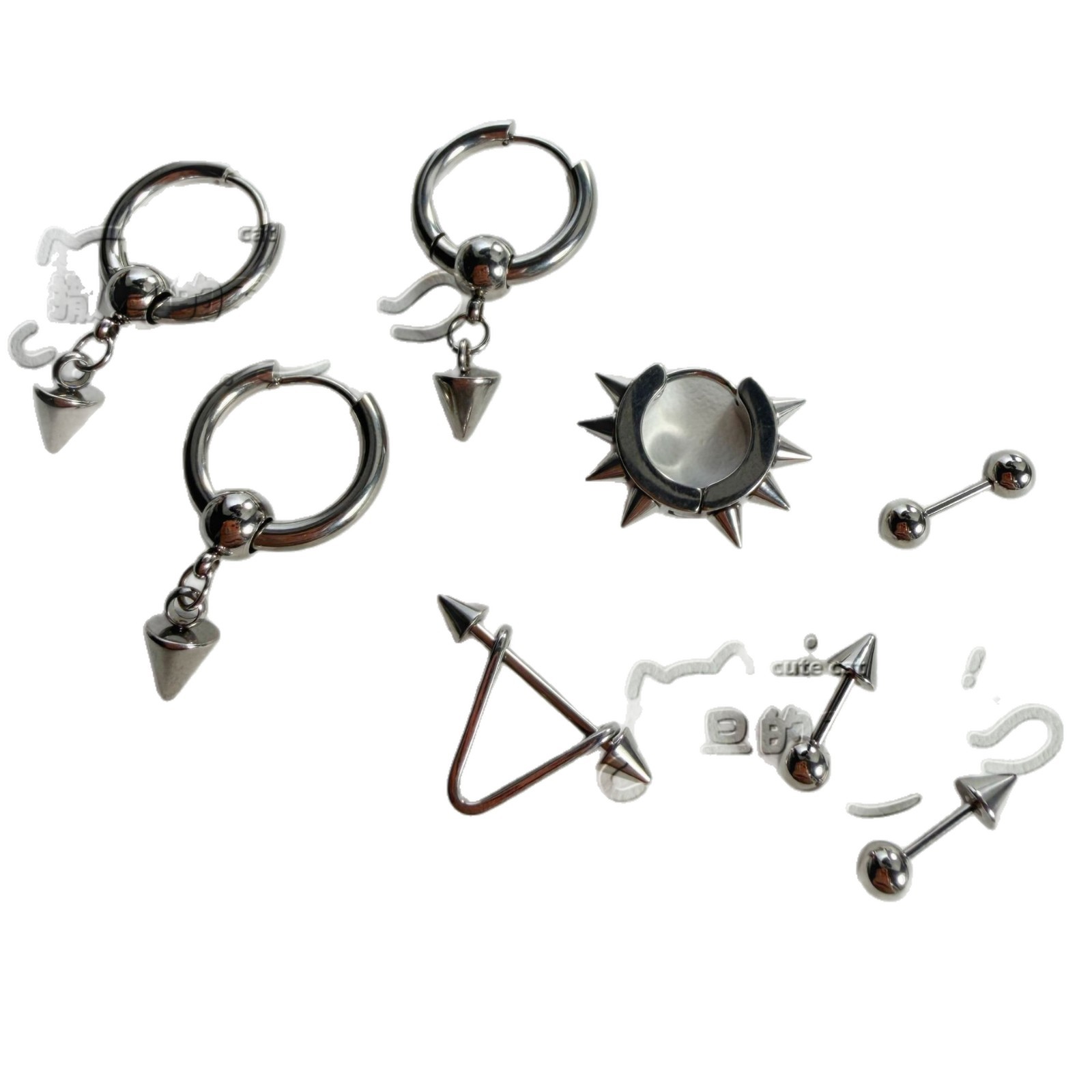 Satan's Child Dark Thorn Warrior Titanium Steel Ear Bone Studs for Ear Lobe - Non-Fading Earrings - Image 5
