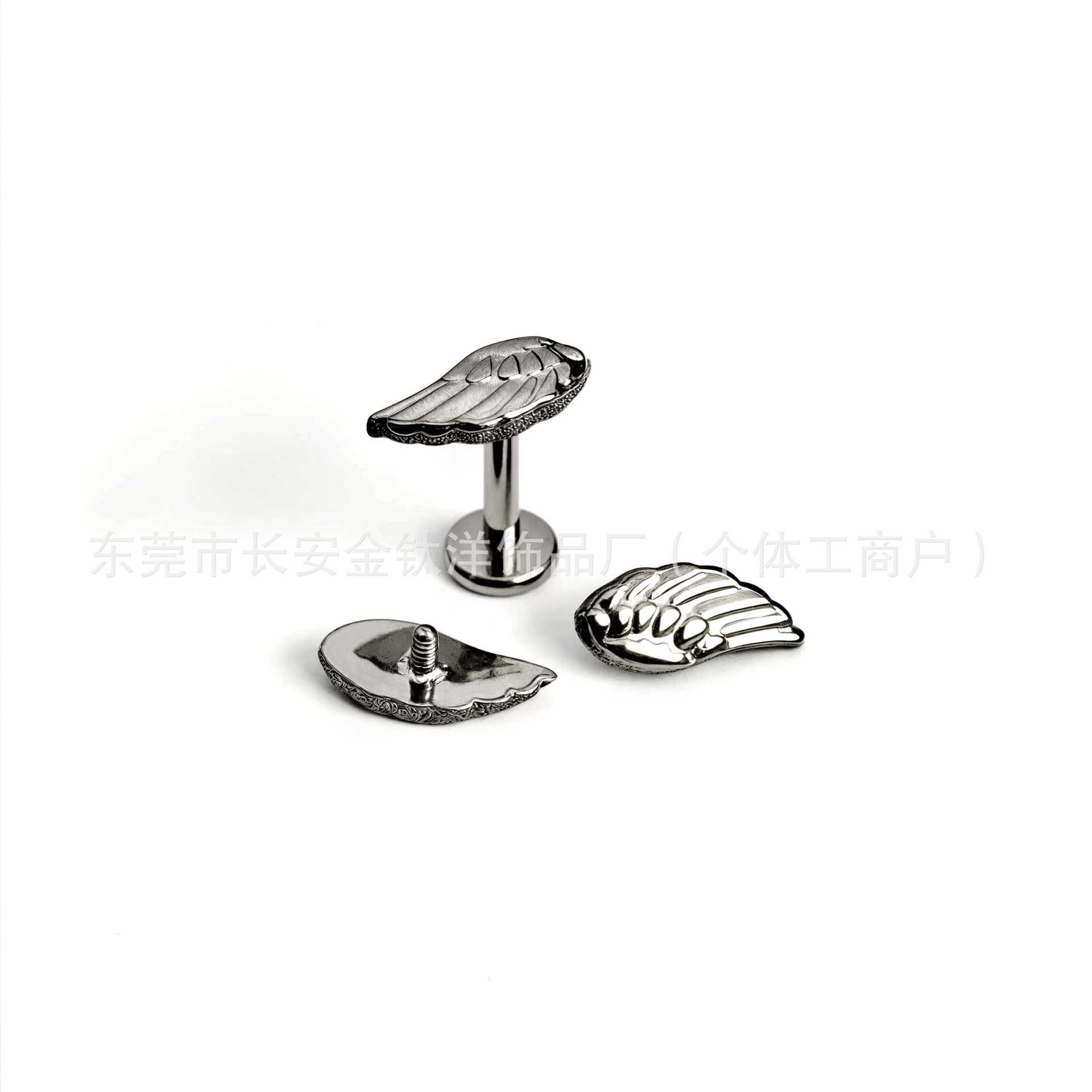 F136 Titanium Angel Wings Internal Thread Earrings Lip Nails Nose Piercing Jewelry - Image 2