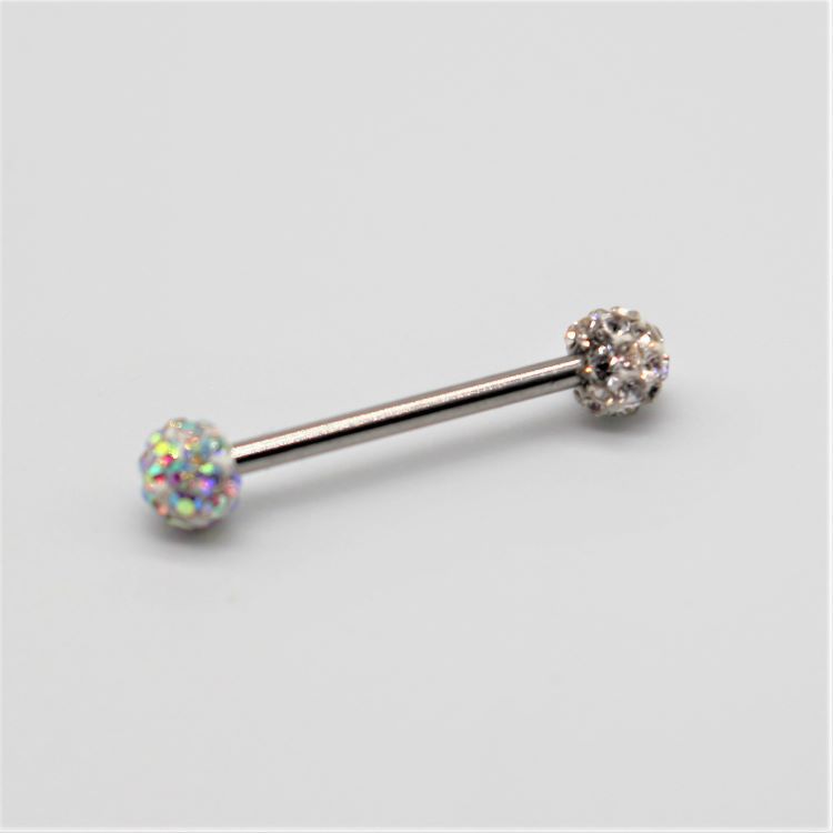 G23 Titanium Alloy Straight Earring Double-Ended Piercing with Soft Clay Mud Diamond Pure Titanium Piercing Jewelry - Image 2