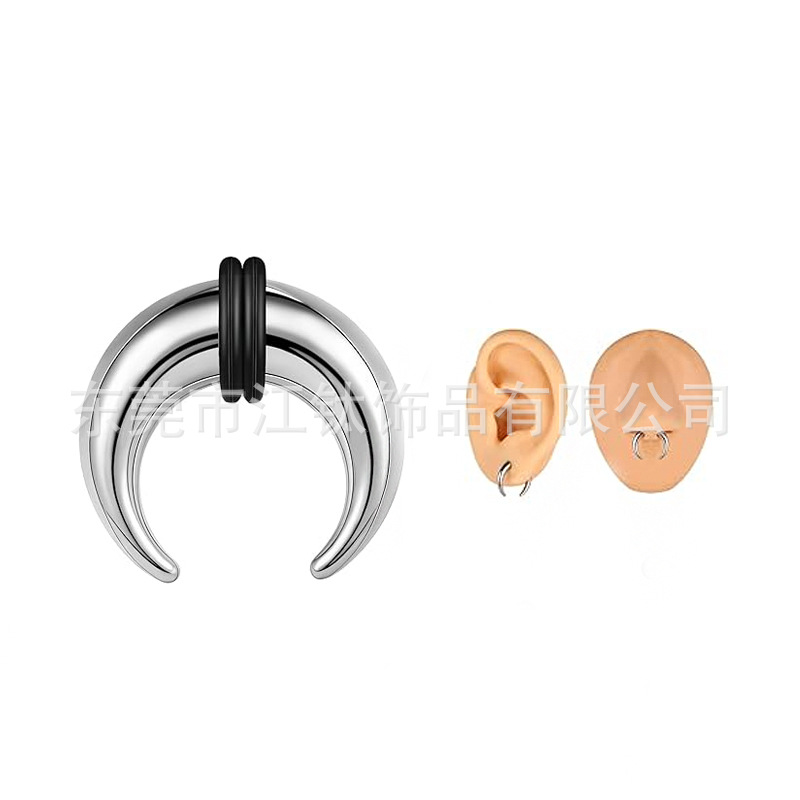G23 Titanium Pointed Horn Curved Earplug Nose Ring Body Piercing Jewelry - ASTM F136 - Image 4