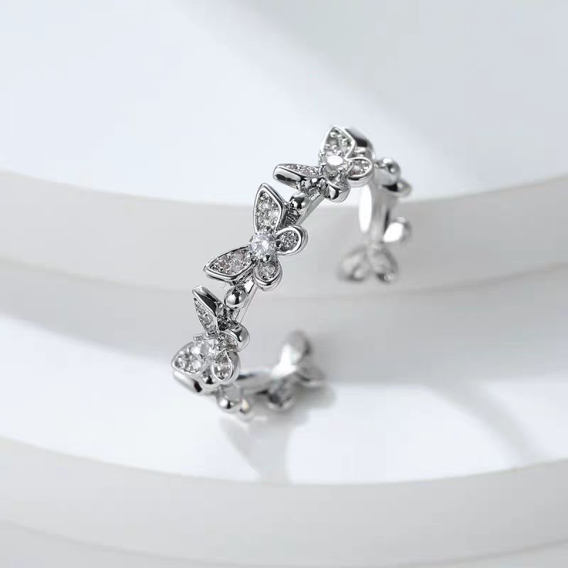 Fashion Butterfly Ring Women Adjustable Open Ring Gold Copper Jewelry - Image 4