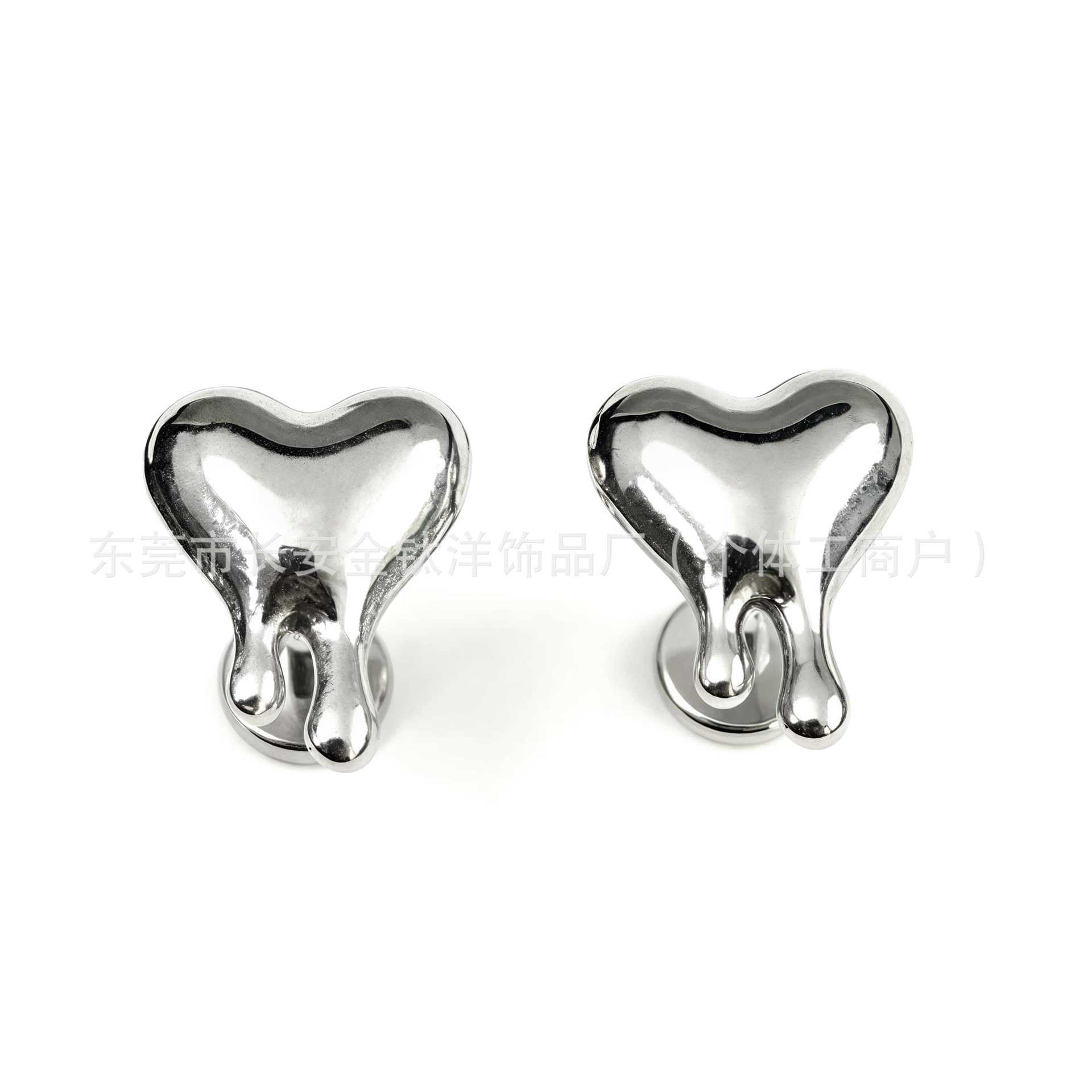 F136 Titanium Inner Thread Heart Flush Earrings Cochlear Nails G23 Titanium Alloy Body Piercing Ear Bone Studs - Image 4