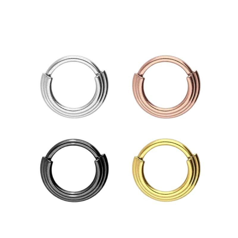 316L Stainless Steel Nose Ring Hoop 1.2x10mm Gold Closed Nose Piercing Jewelry - Image 5