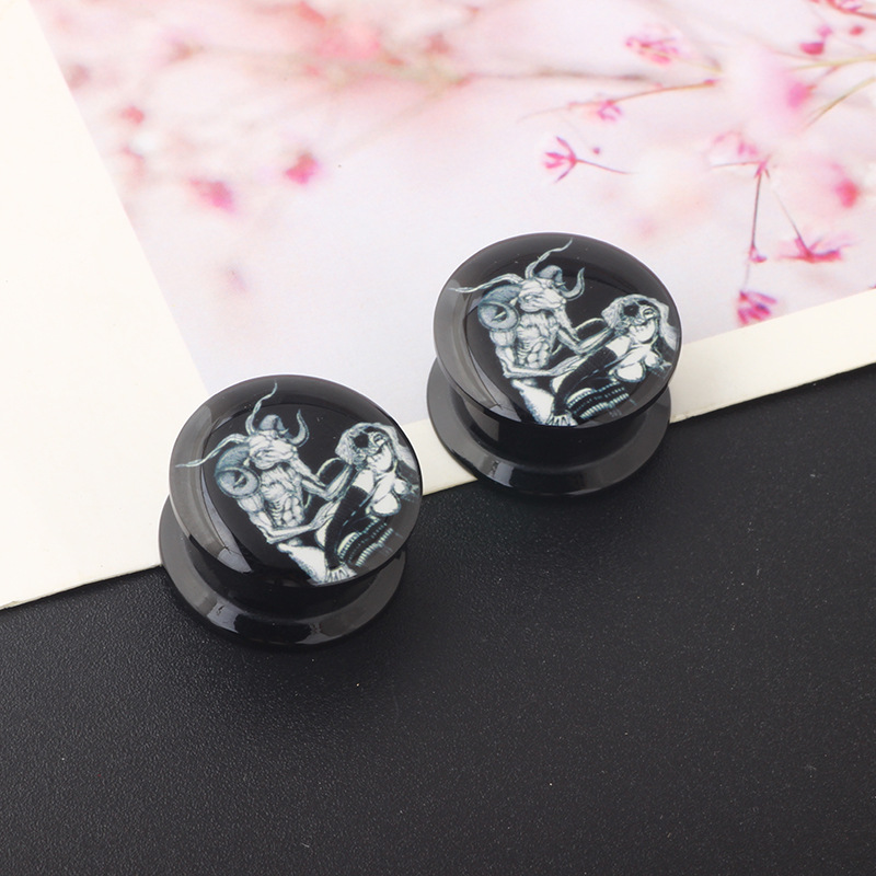 Acrylic Auricle Ear Expansion Piercing Jewelry Animal Horn Cactus Style Stainless Steel - Image 5