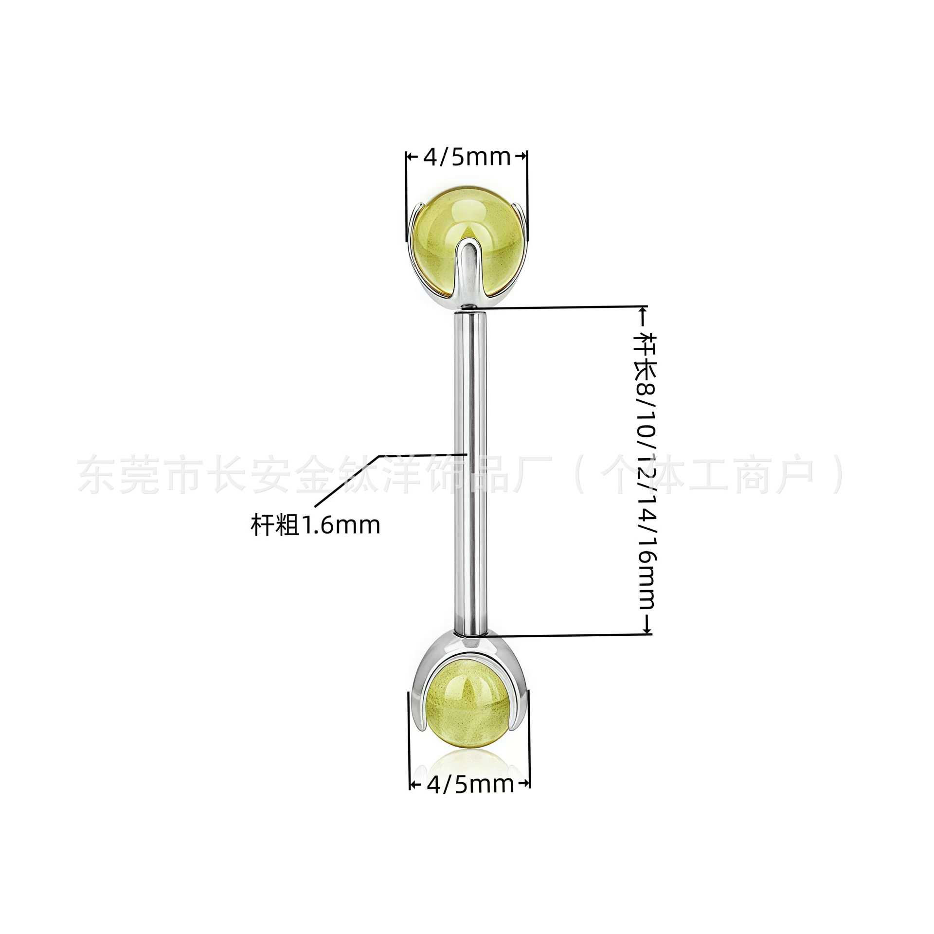 F136 Titanium Three-Claw Ball Zircon Ear Lip Nails Tongue Nails Ear Bone Nails G23 Titanium Alloy Body Piercing Jewelry - Image 2
