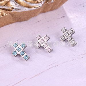 F136 Titanium Alloy Cross Earrings Replacement Accessories G23 Lip Studs Eyebrow Studs Tongue Studs Piercing Jewelry