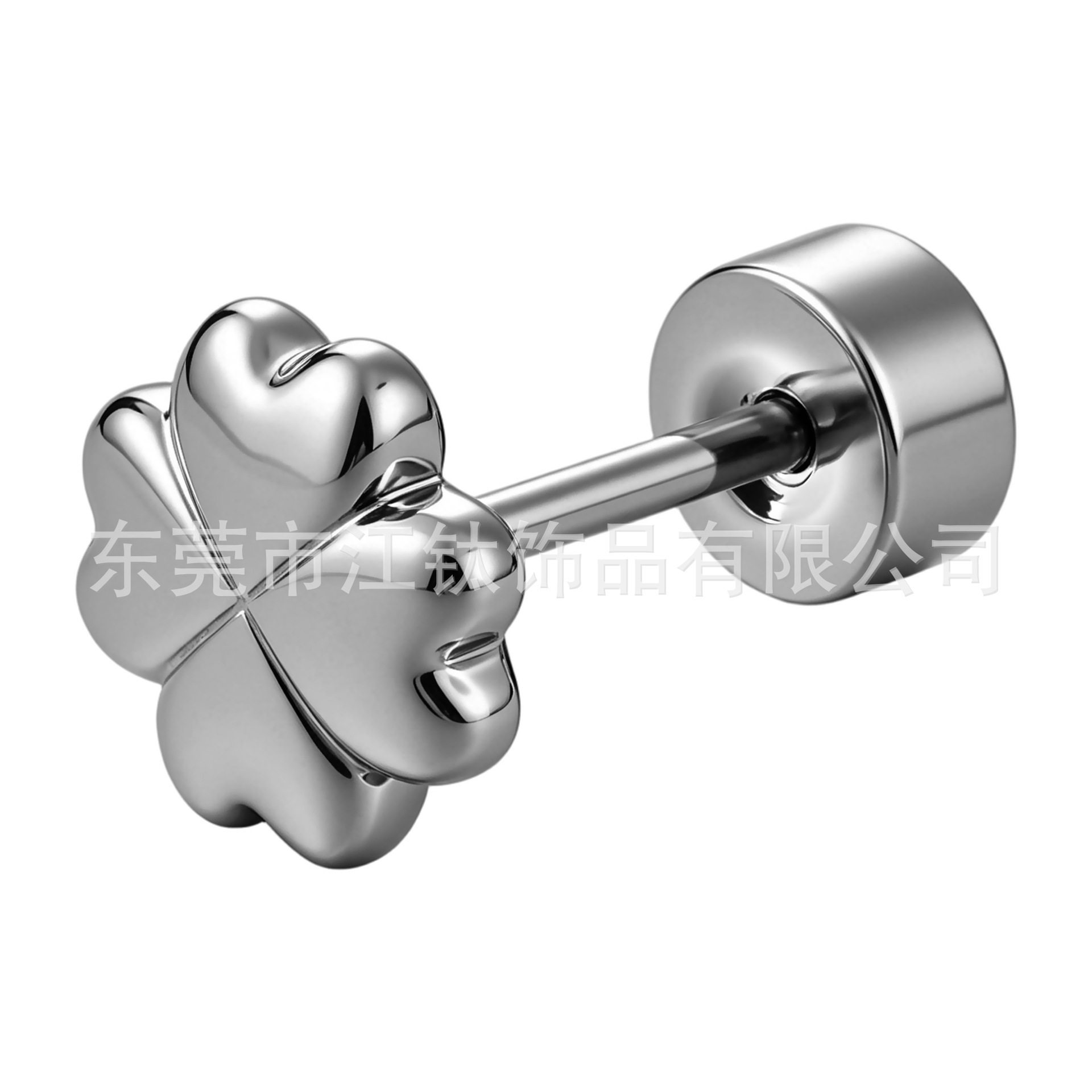 Jiangtai F136 Titanium Geometric Stud Earrings Round Disc Threaded Earrings Wholesale G23 Titanium Alloy Body Piercing Jewelry - Image 5