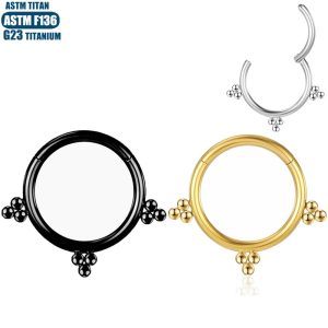 Black Titanium Alloy Seamless Hoop Nose Ring Earring F136 Body Piercing Jewelry 1.2x6mm