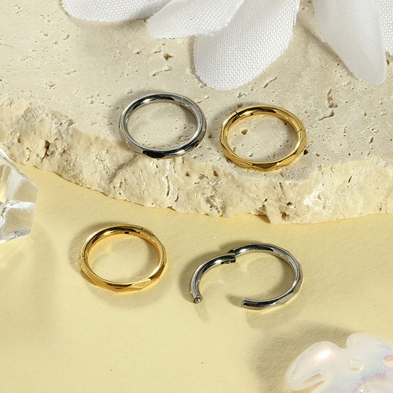G23 Titanium Rhombus Unisex Nose Ring Earring Lip Ring Piercing Jewelry - Sold Individually - Image 2