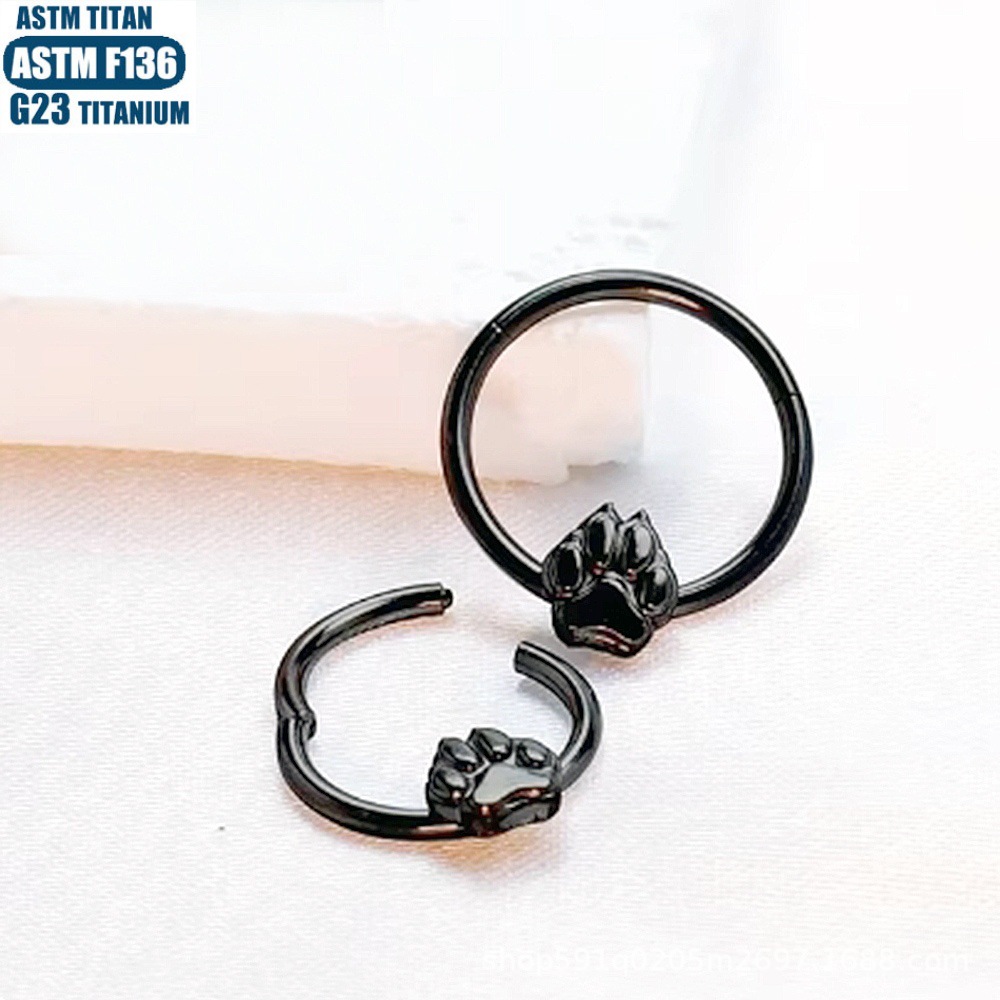 Hinge Nose Ring Bear Claw Seamless Open Ring Titanium Alloy Nose Jewelry F136 - Image 3
