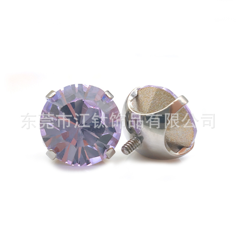G23 Titanium Flat Back Earring Stud Cartilage Ear Piercing Jewelry Geometric CZ - Image 5