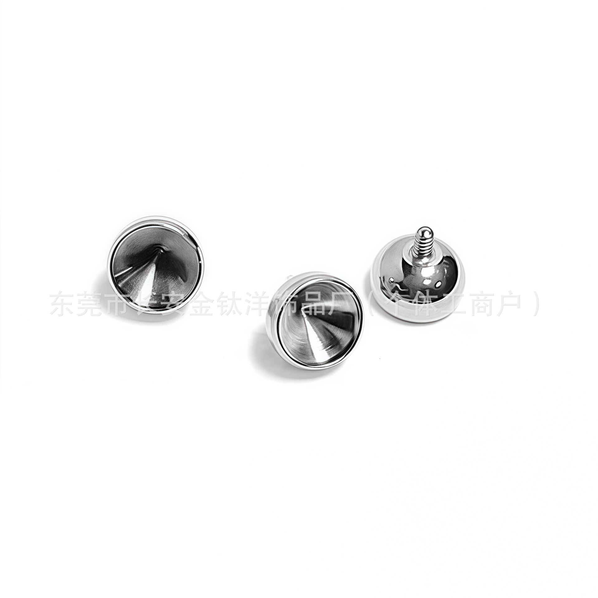 G23 Titanium Hollow Base Bowl Holder Funnel-Shaped Pin Internal Thread Lip Piercing Jewelry - Image 3