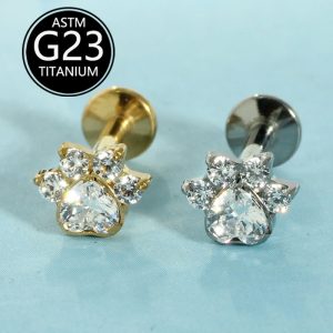 F136 Titanium Alloy Cat Claw Ear Bone Lip Nose Piercing Jewelry 1.2mm 10mm Labret Stud