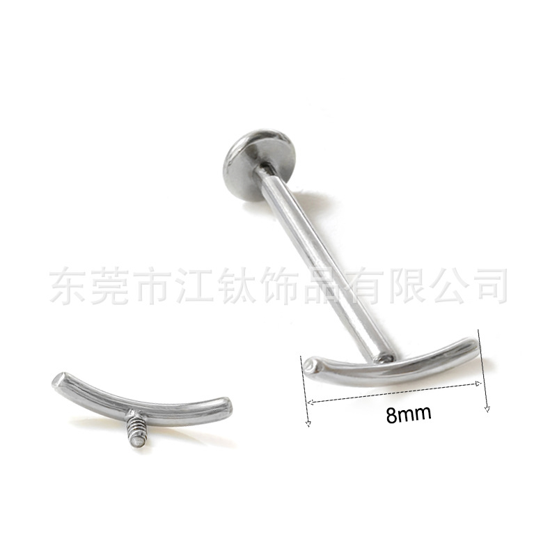 Titanium Smiley Bend Ear Nail Lip Nail G23 ASTM F136 Piercing Jewelry Ear Bone Stud - Image 3