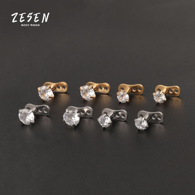 Star Wars Three-Eyed Alien Crown Cartilage Stud - 316L Surgical Steel Body Piercing Jewelry, Gold PVD, 16G (1.6mm) x 4mm - Image 4