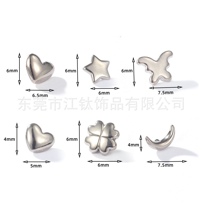 G23 Titanium Alloy Ear Stud Four-Leaf Clover Stars Love Moon Cartilage Piercing Jewelry - Image 2