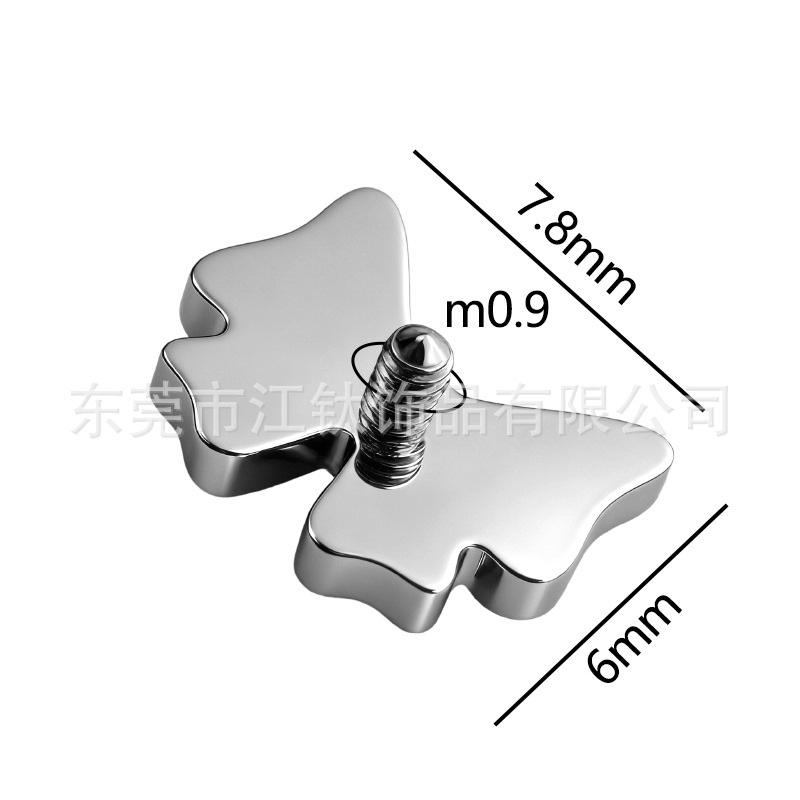 G23 Titanium Alloy Body Piercing Bowknot Earring with Zircon - Flat Back Ear Stud Cartilage Jewelry - Image 2