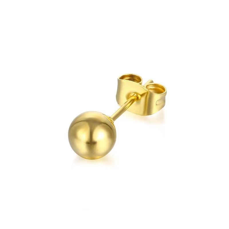 Silver G23 Titanium Earrings Ball Fine Needle Integrated Butterfly Buckle Earplugs Body Piercing Jewelry - Image 3