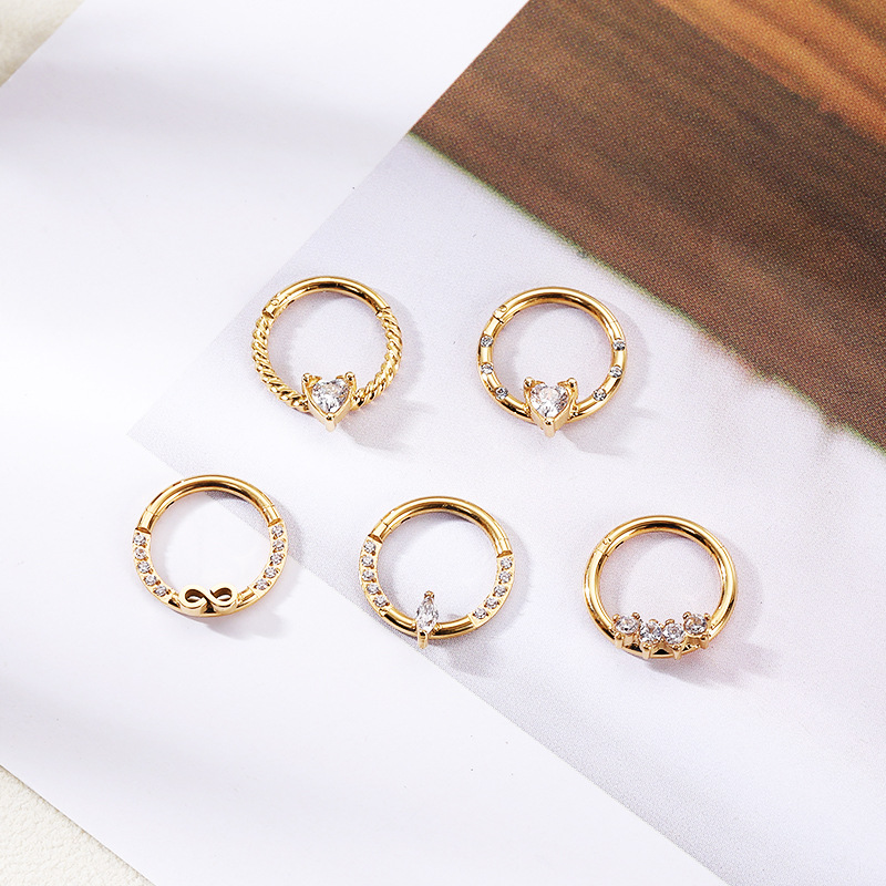 2023 New Hot Stainless Steel Diamond CZ Nose Ring Zircon Nose Decoration Women's Elegant Fashion Nose Hoop - Image 2