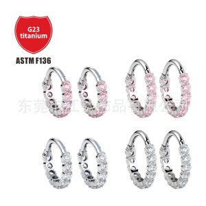 G23 Titanium Earring with Zircon - 1.2x10mm Cartilage Stud Geometric Piercing Jewelry