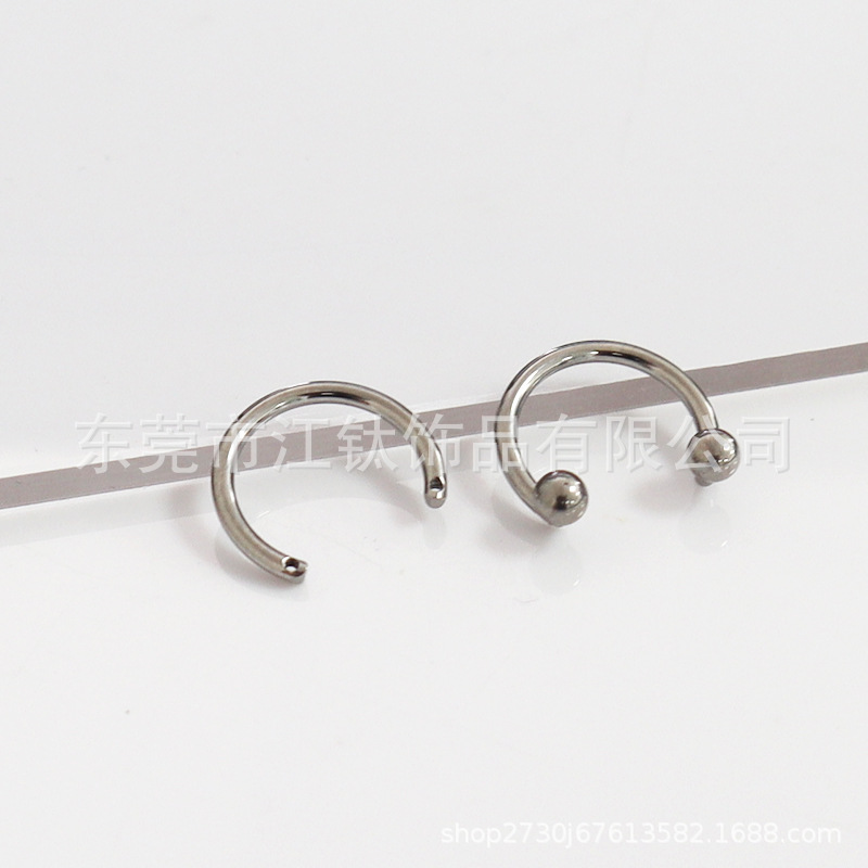 F136 Titanium Horseshoe Ring Ball & Spike Ends Lip Nose Septum Piercing Jewelry G23 Titanium - Image 3