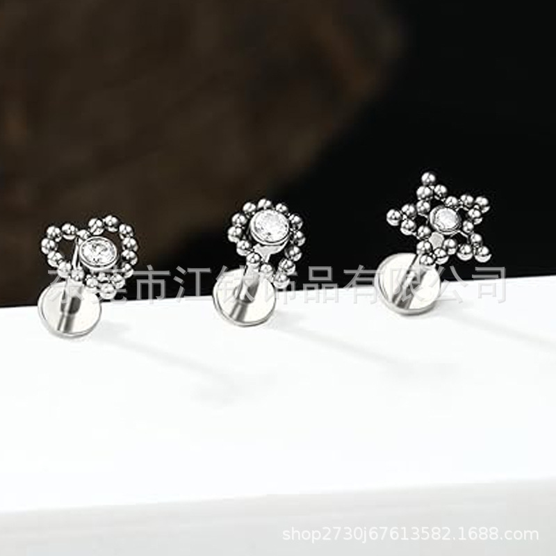 ASTM F136 Titanium Alloy Ball Piercing Earring Stud Ear Piercing Jewelry 1.2x8mm JT862 - Image 2