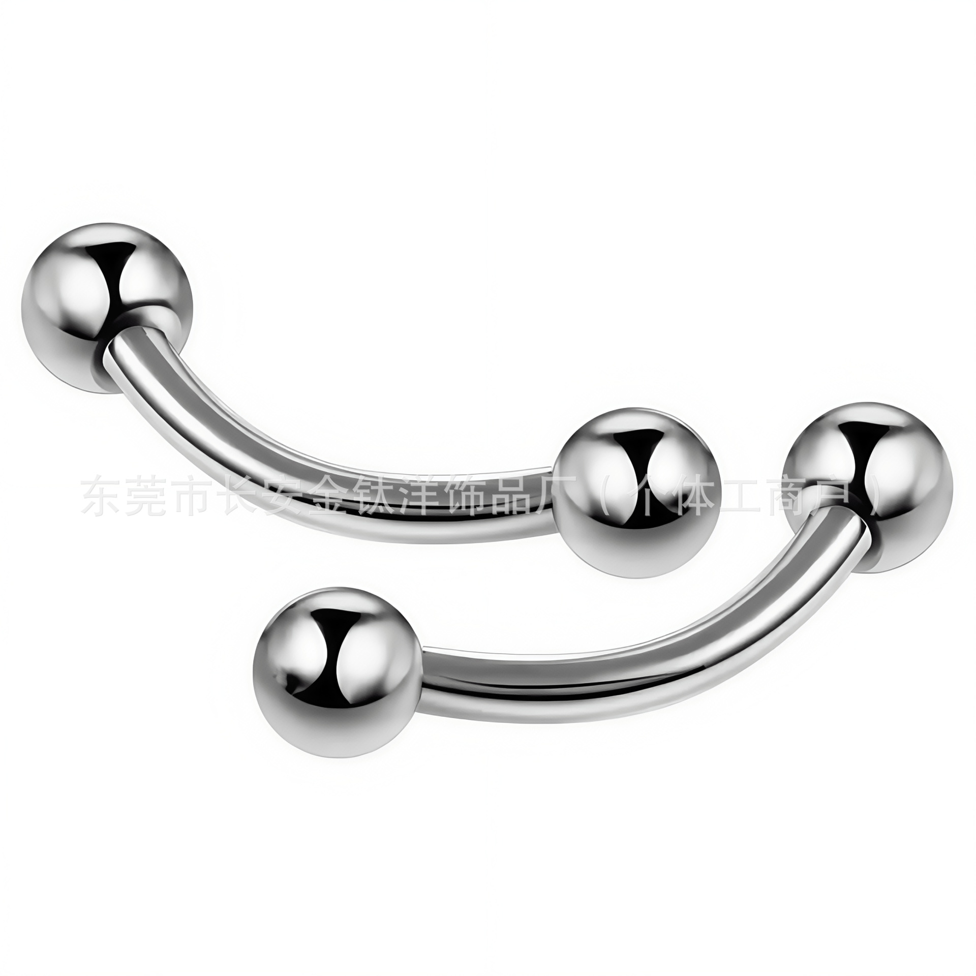 G23 Titanium Inner Thread Double Head Ball Eyebrow Nail Tongue Nail Lip Nail Breast Nail Bent Bar Body Piercing Jewelry - Image 3
