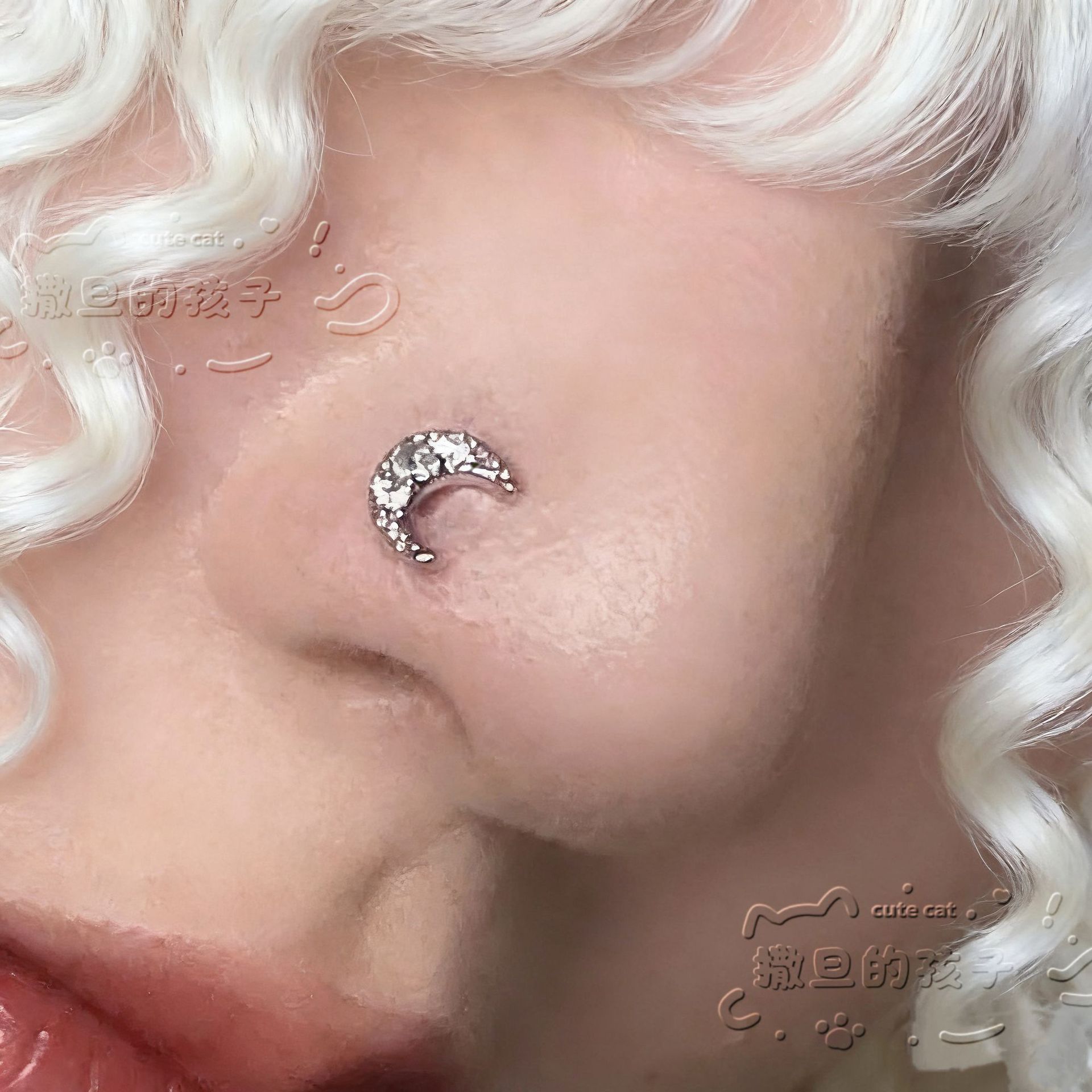 Satan's Child Quiet Luxury Aesthetics Nose Piercing Sparkling Diamond Nose Ring 316L Surgical Steel - Image 4