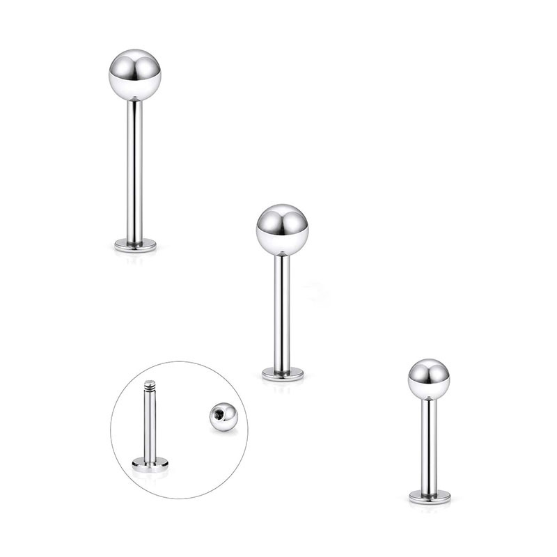 G23 Titanium Lip Nail External Thread Flat Bottom Rod F136 Alloy Polished Piercing Jewelry - Image 5