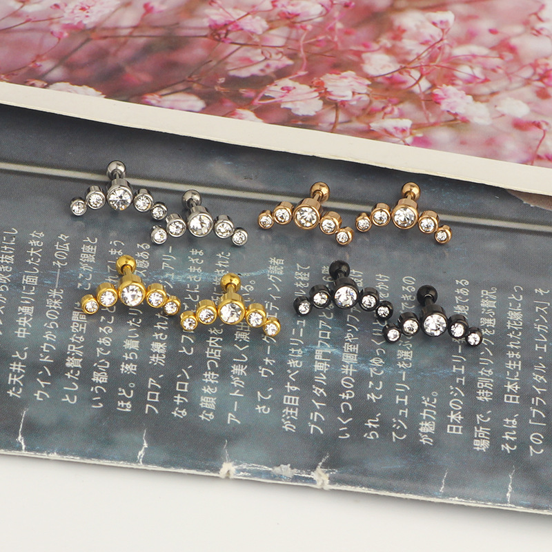 European American Stainless Steel Star CZ Earrings – 4 Colors Body Piercing Jewelry - Image 5
