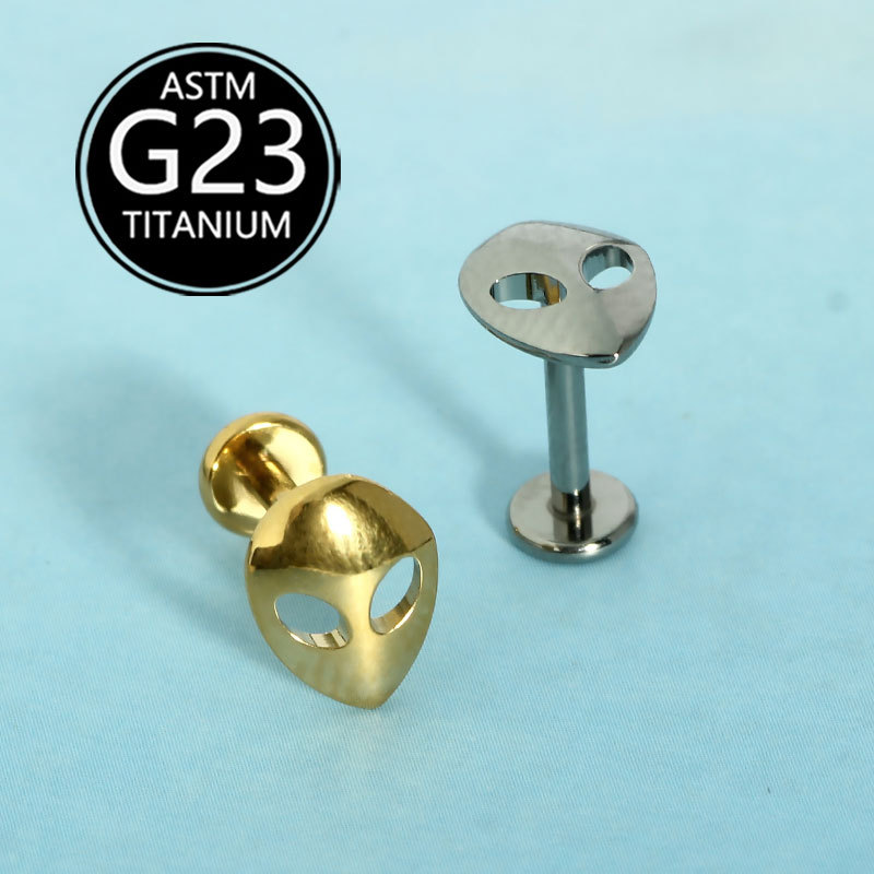 G23 Titanium Lip Nail 16G Internal Thread Lip Piercing Jewelry Ear Bone Nail Face Alien Mask Stud - Image 2